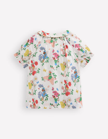 Woven Collared Top-Soft Ivory Flower Fairy-7