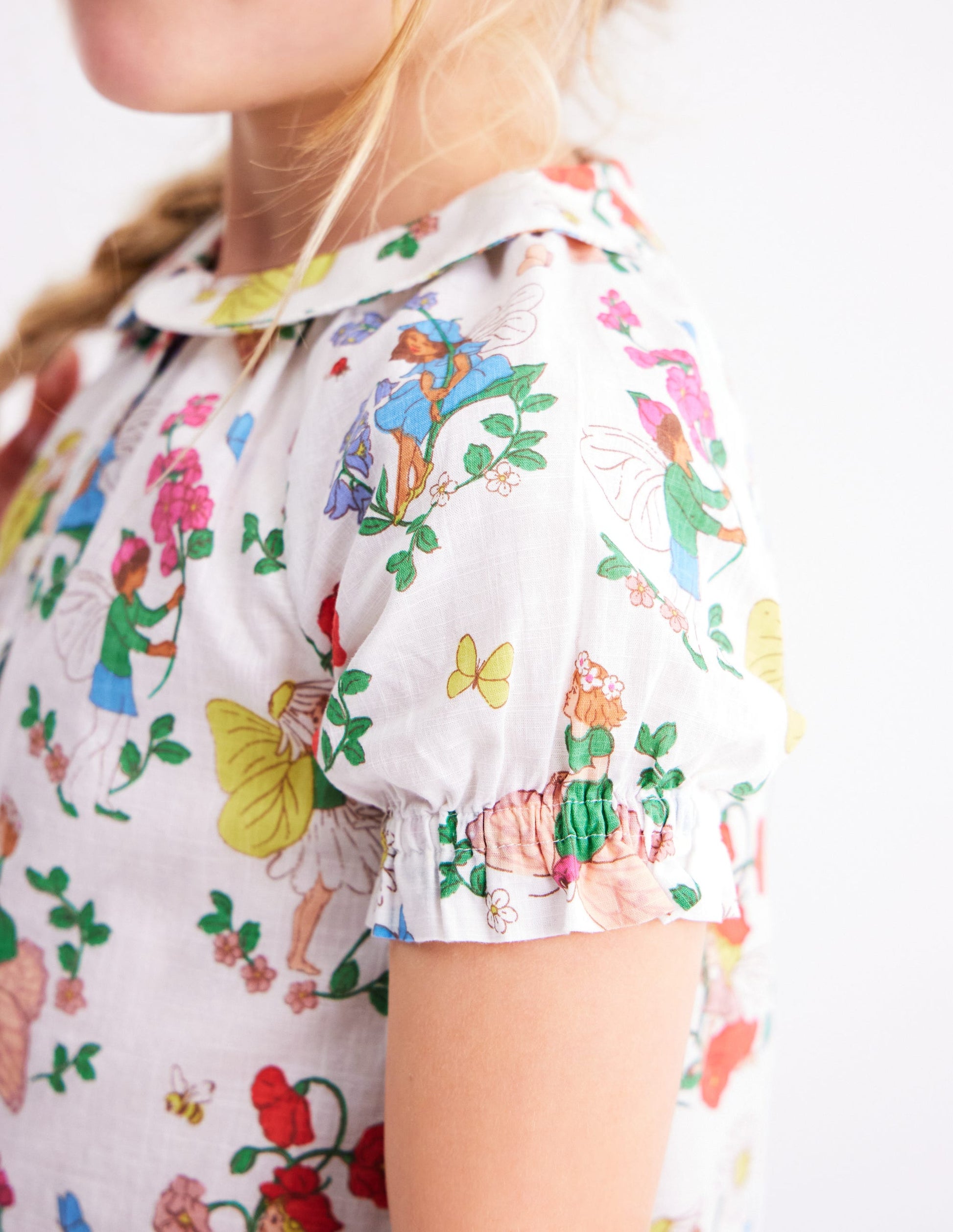 Woven Collared Top-Soft Ivory Flower Fairy-5