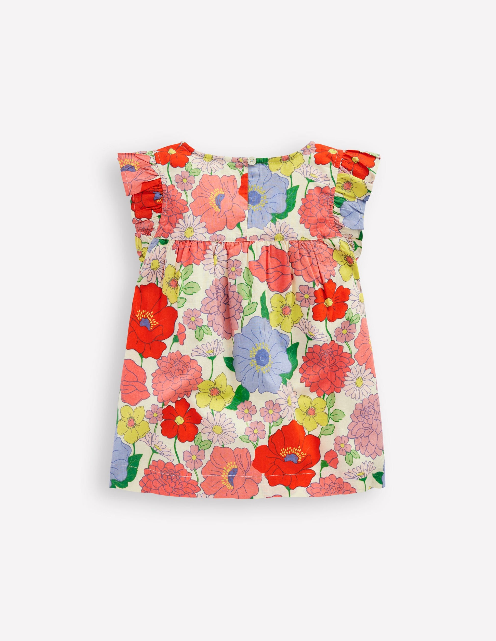 Frill Sleeve Woven Top-Multi Summer Garden-6