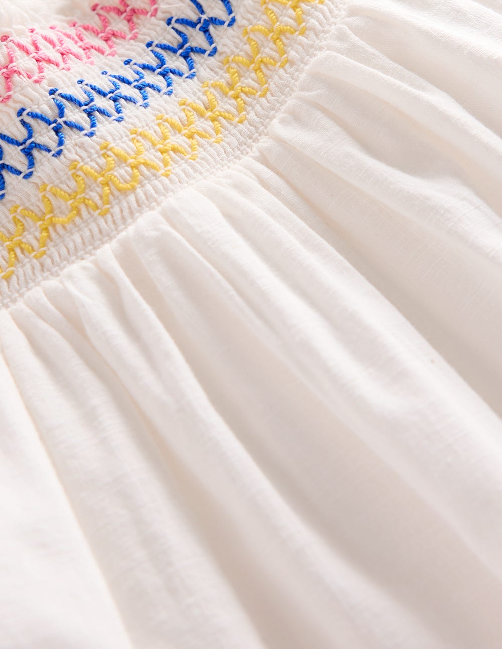 Smocked Woven Top-Soft Ivory-4