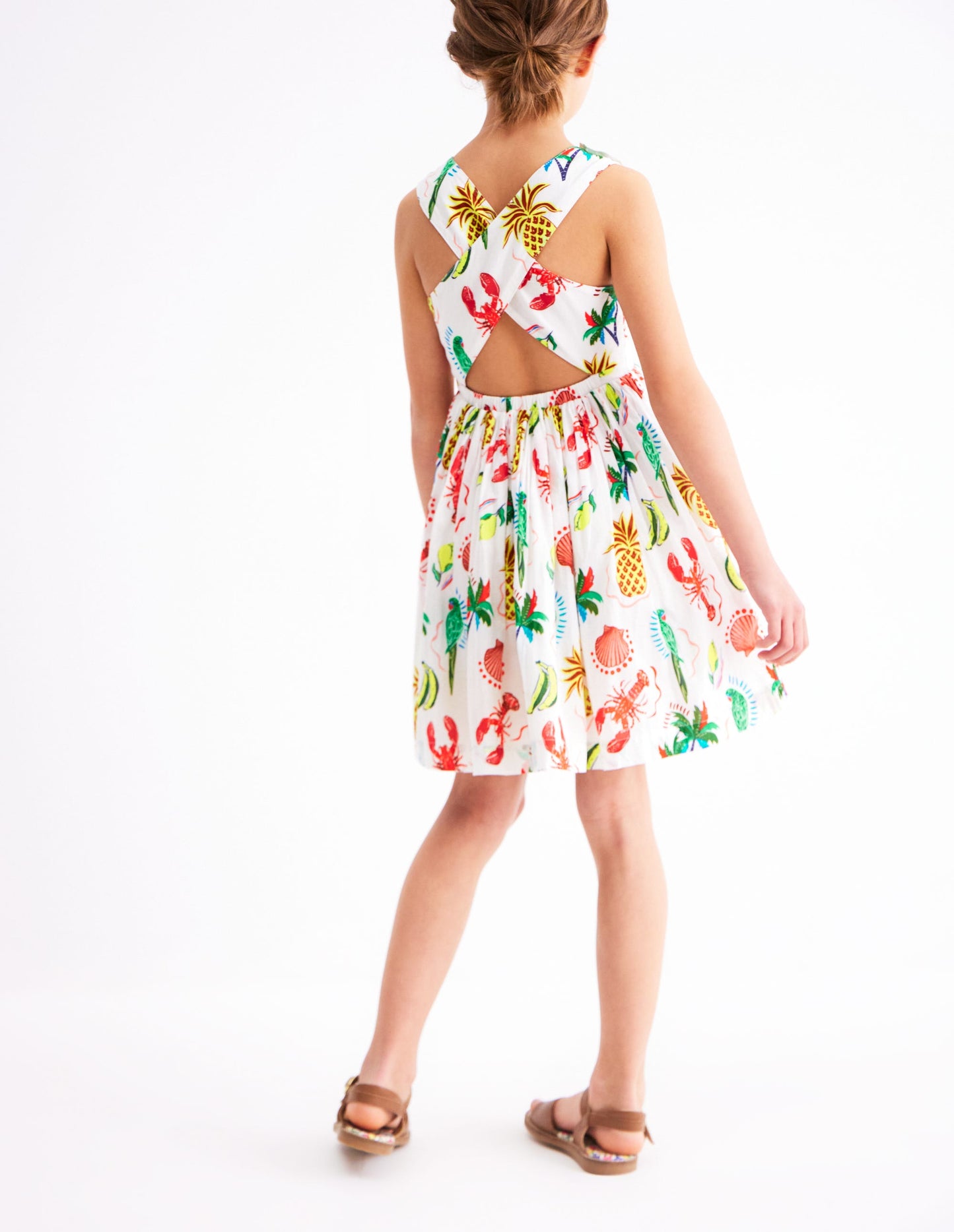 Harper Cross-Back Dress-Multi Tropical