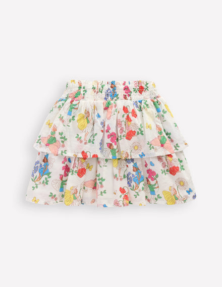 Tiered Woven Skirt-Multi Flower Fairy