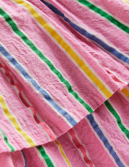 Tiered Woven Skirt-Pink Multi Stripe-3