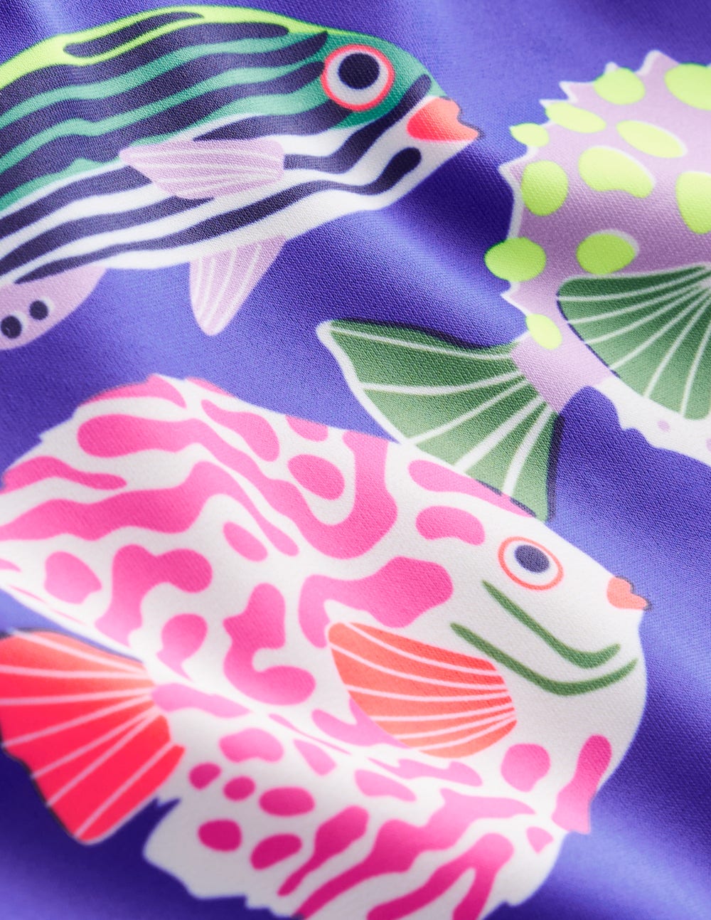 Cross-back Printed Swimsuit-Blue Heron Fish-5