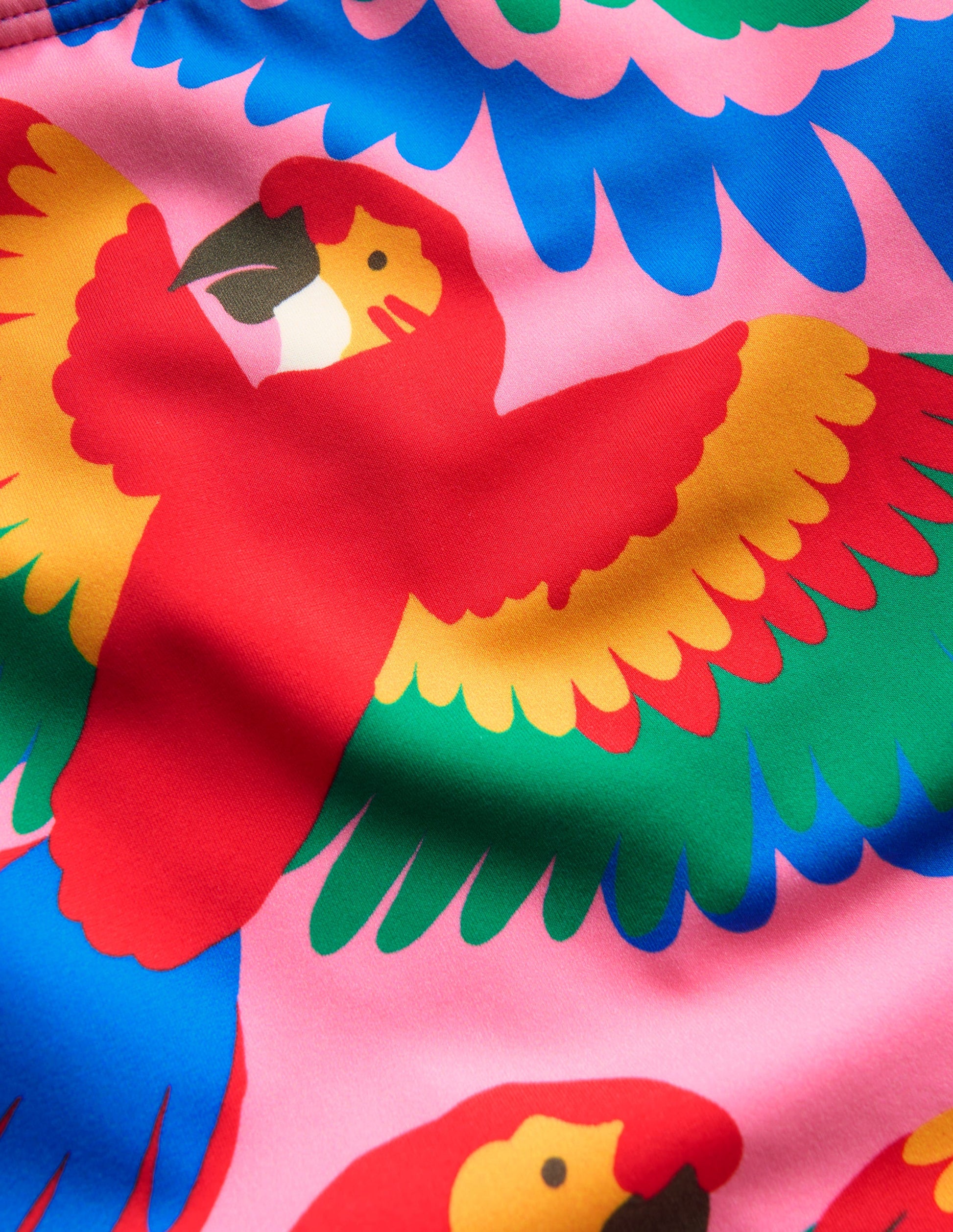 Cross-back Printed Swimsuit-Multi Rainbow Parrot-5