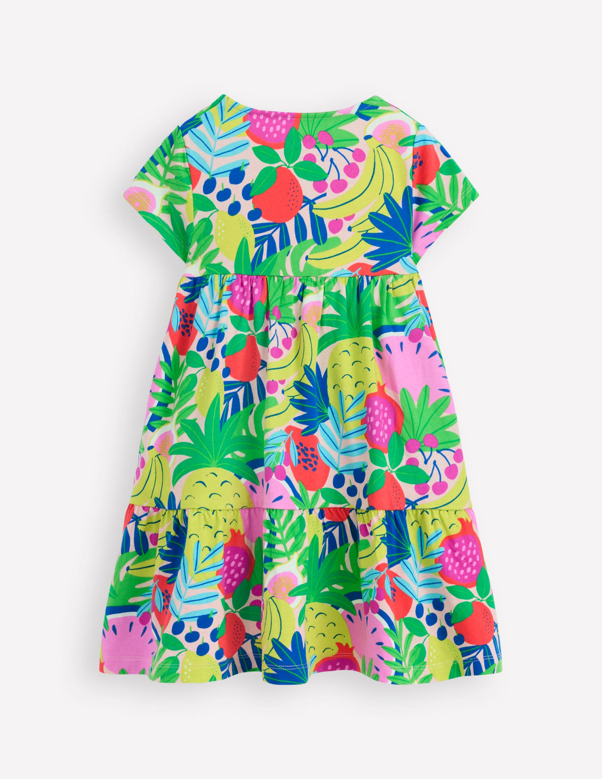 Ariel Twirly Jersey Dress-Multi Tropical Fruit-2