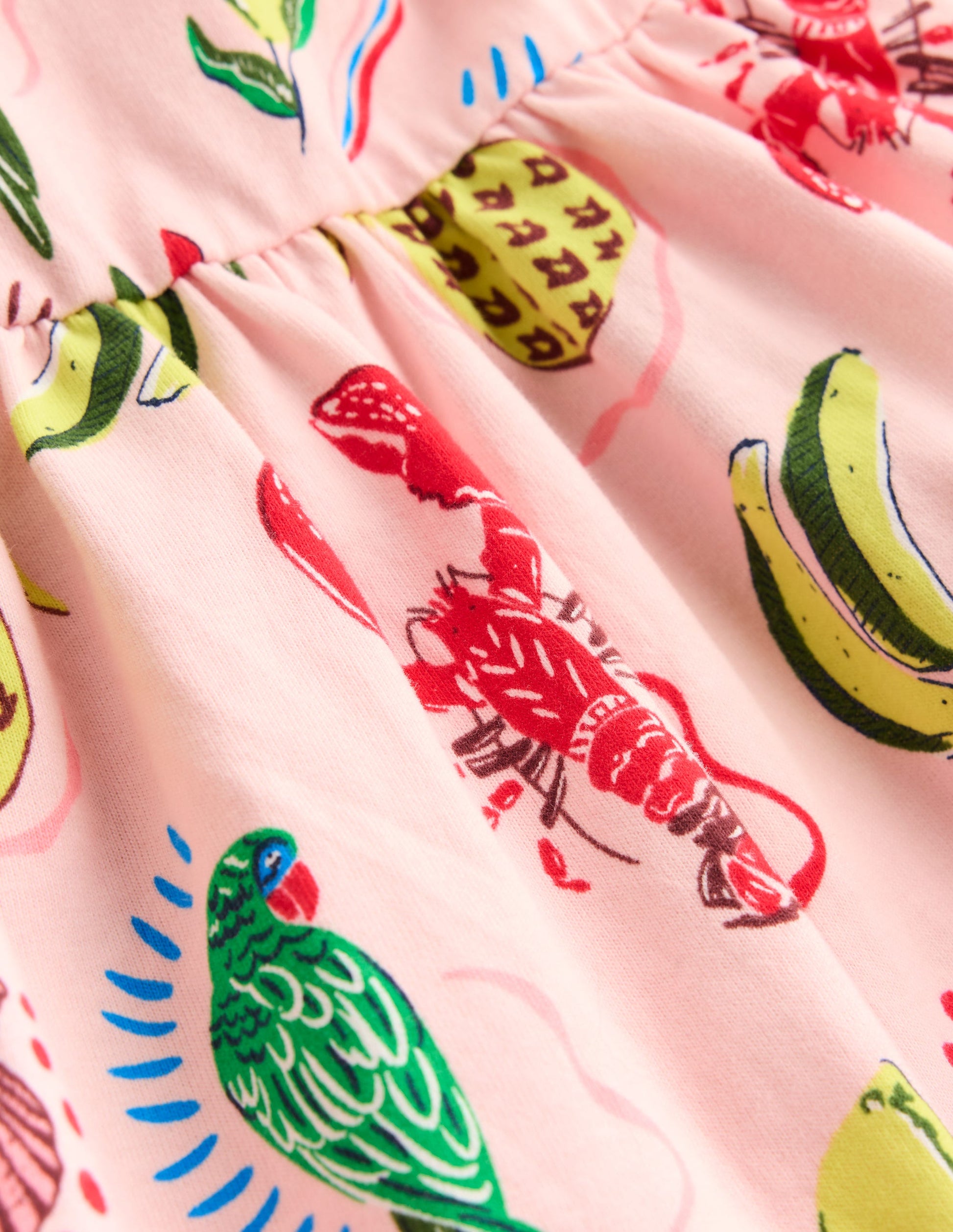Ariel Twirly Jersey Dress-Chalk Pink Tropical Print-6