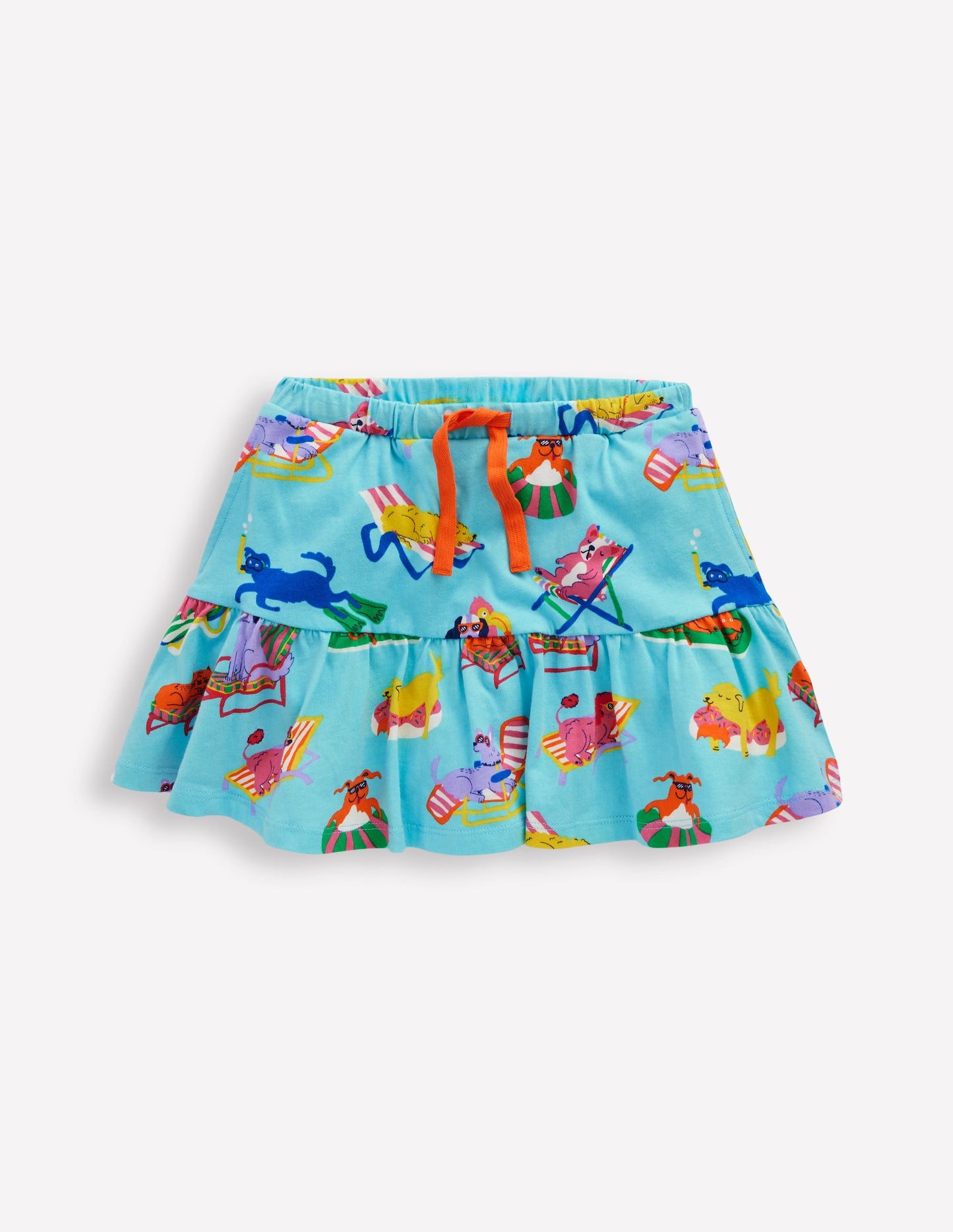 Tiered Jersey Skort-Caribbean Blue Poolside Pets