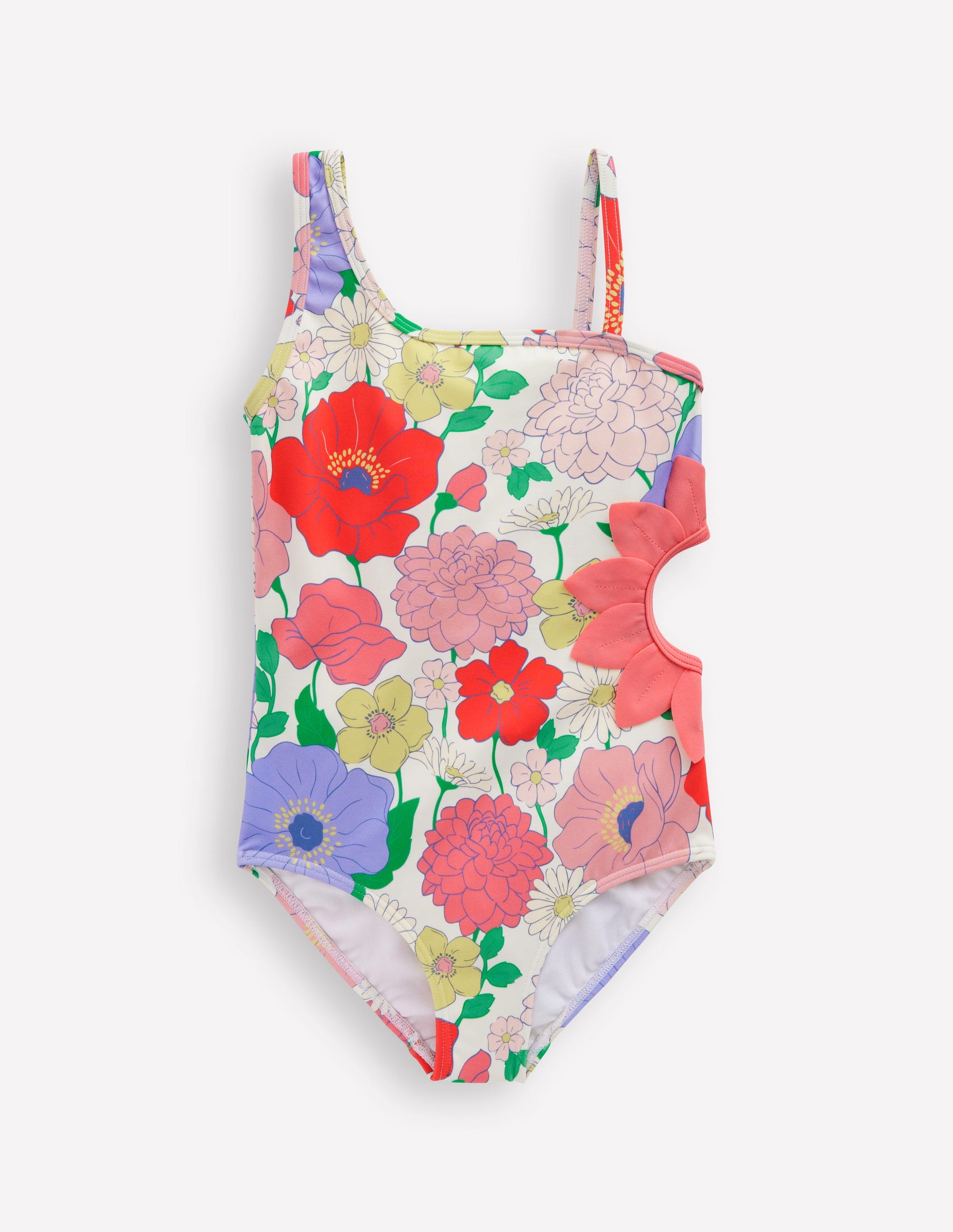 Lettice Cut Out Swimsuit-Multi Summer Garden-2