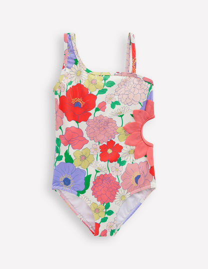 Lettice Cut Out Swimsuit-Multi Summer Garden-2