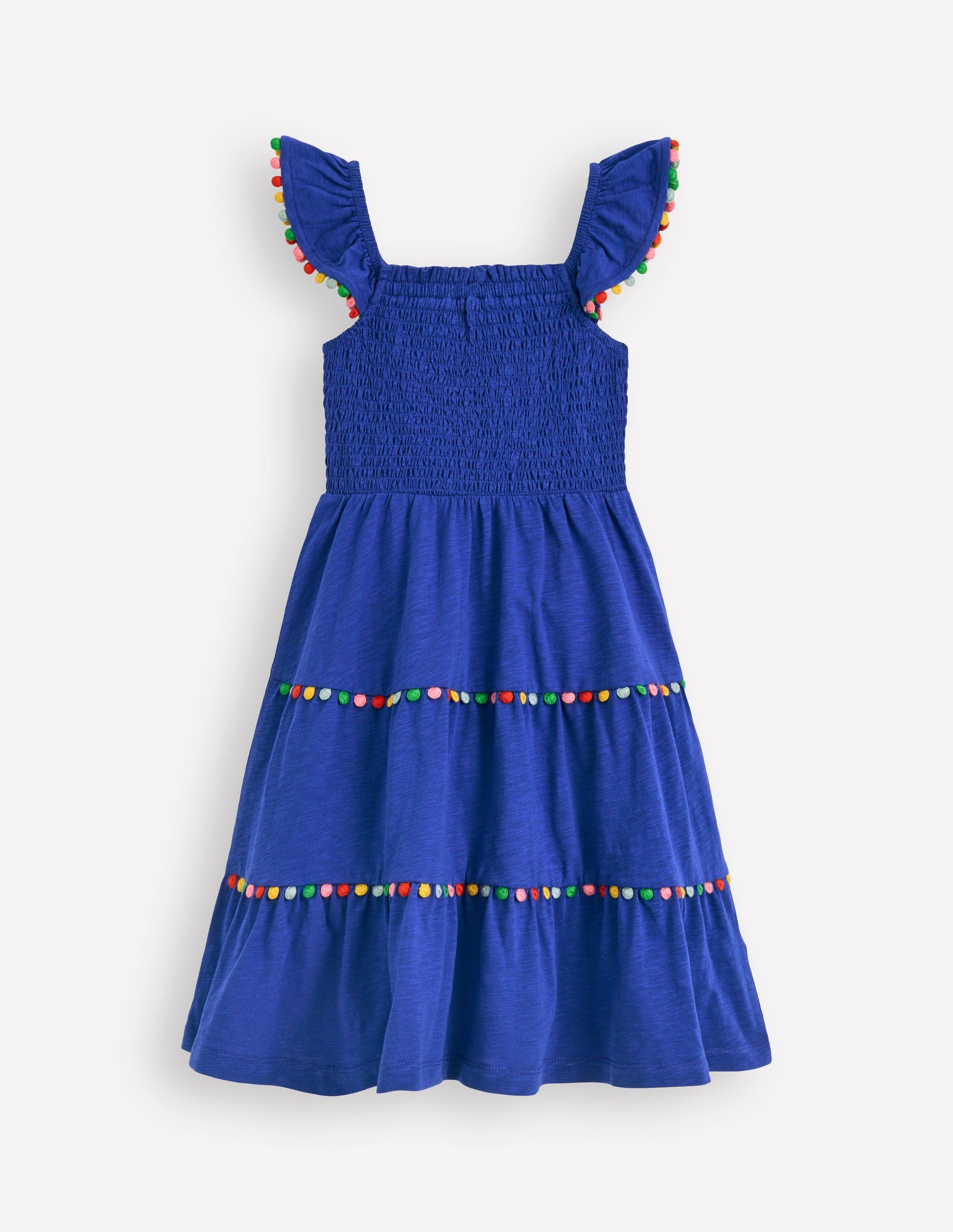 Addison Twirly Pom Dress-Bright Blue-2