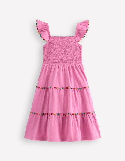 Addison Twirly Pom Dress-Pink-3