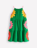 Enola Hotchpotch Jersey Dress-Rich Emerald Flowers