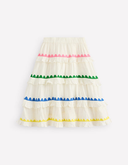 Ruffle Midi Skirt-Soft Ivory Rainbow-3