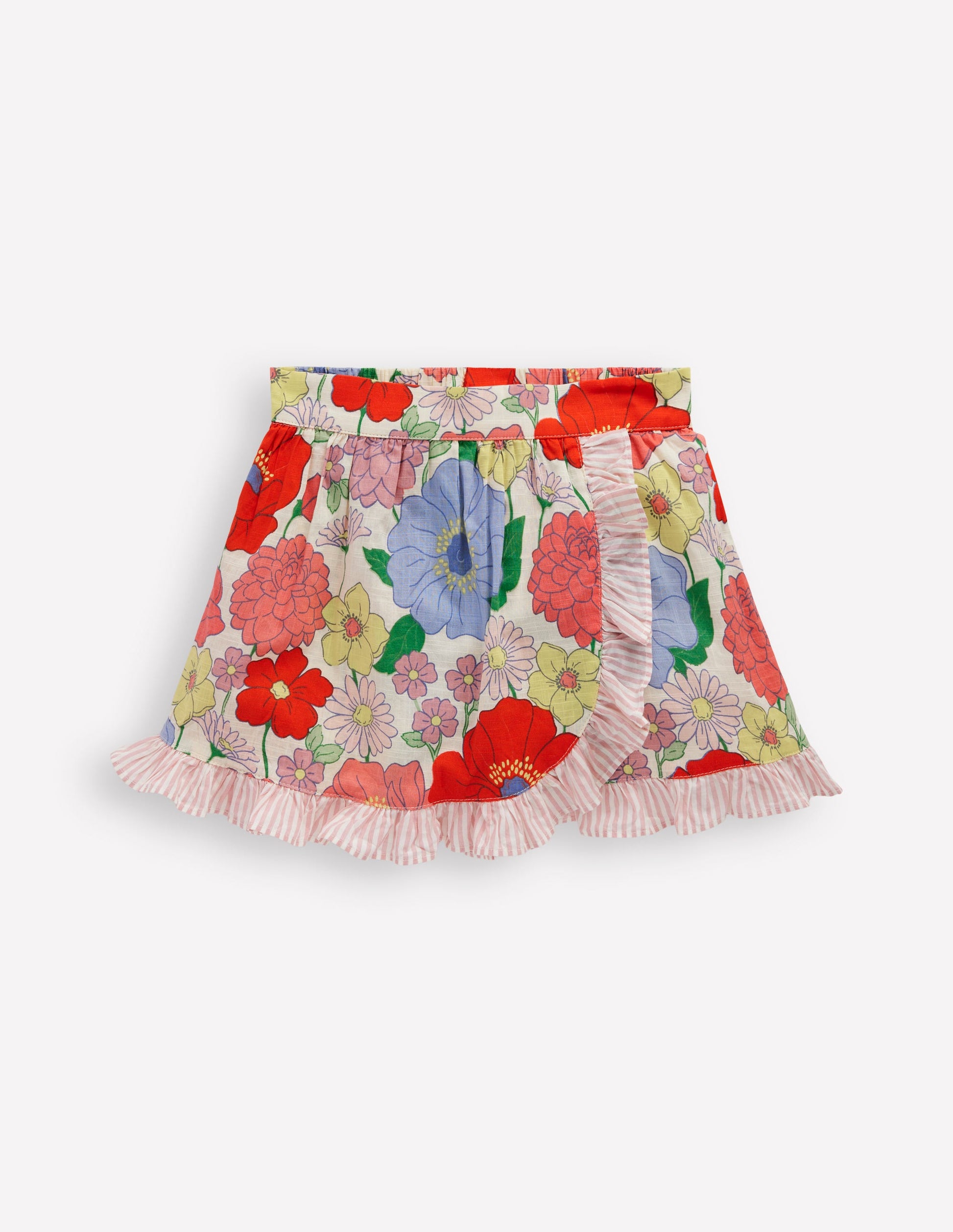 Wrap Frill Skort-Multi Summer Garden-1