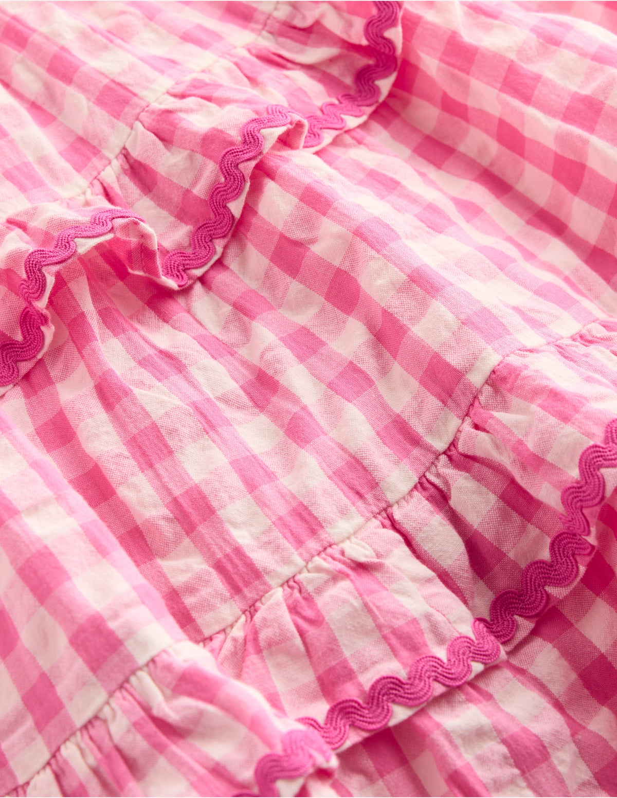 Odette Tiered Woven Sundress-Pink Gingham Daisies - Image 3