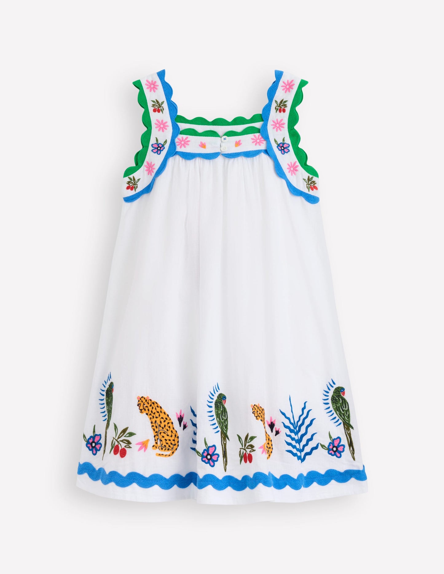 Maribel Strappy Swing Sundress-Soft Ivory Multi Jungle