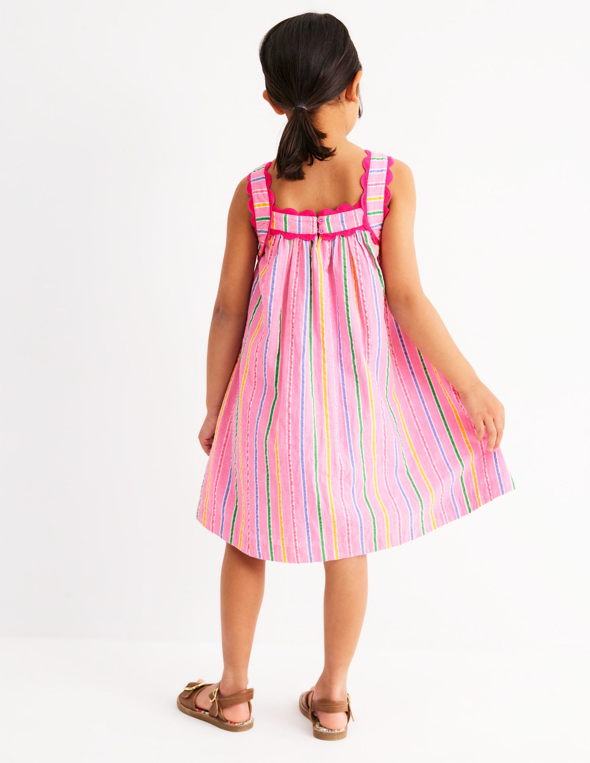 Maribel Strappy Swing Sundress-Pink Multi Stripe-4
