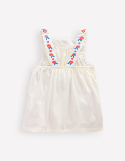 Embroidered Sleeveless Top-Soft Ivory-3