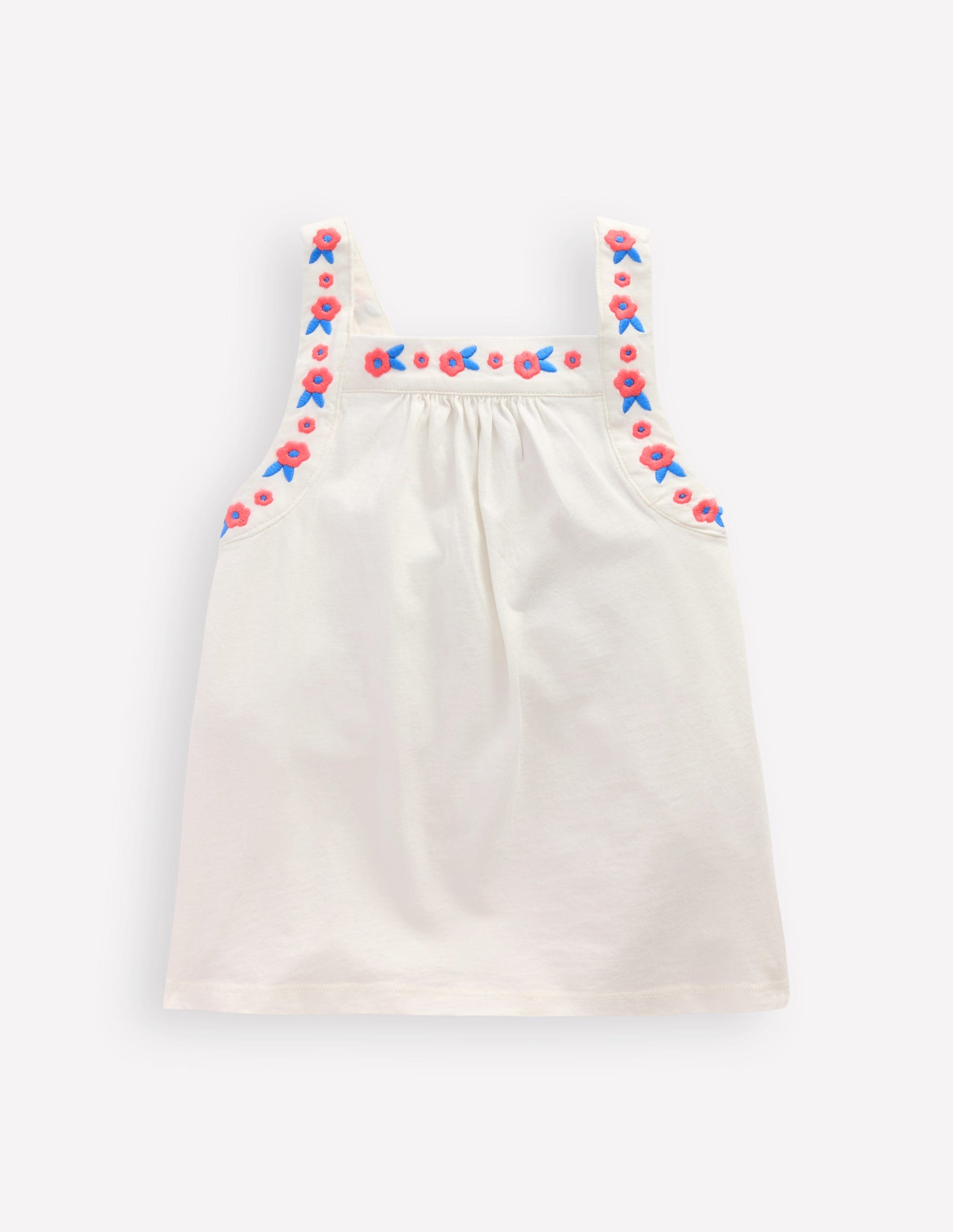 Embroidered Sleeveless Top-Soft Ivory-2