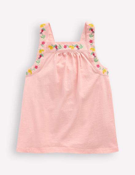 Embroidered Sleeveless Top-Chalk Pink