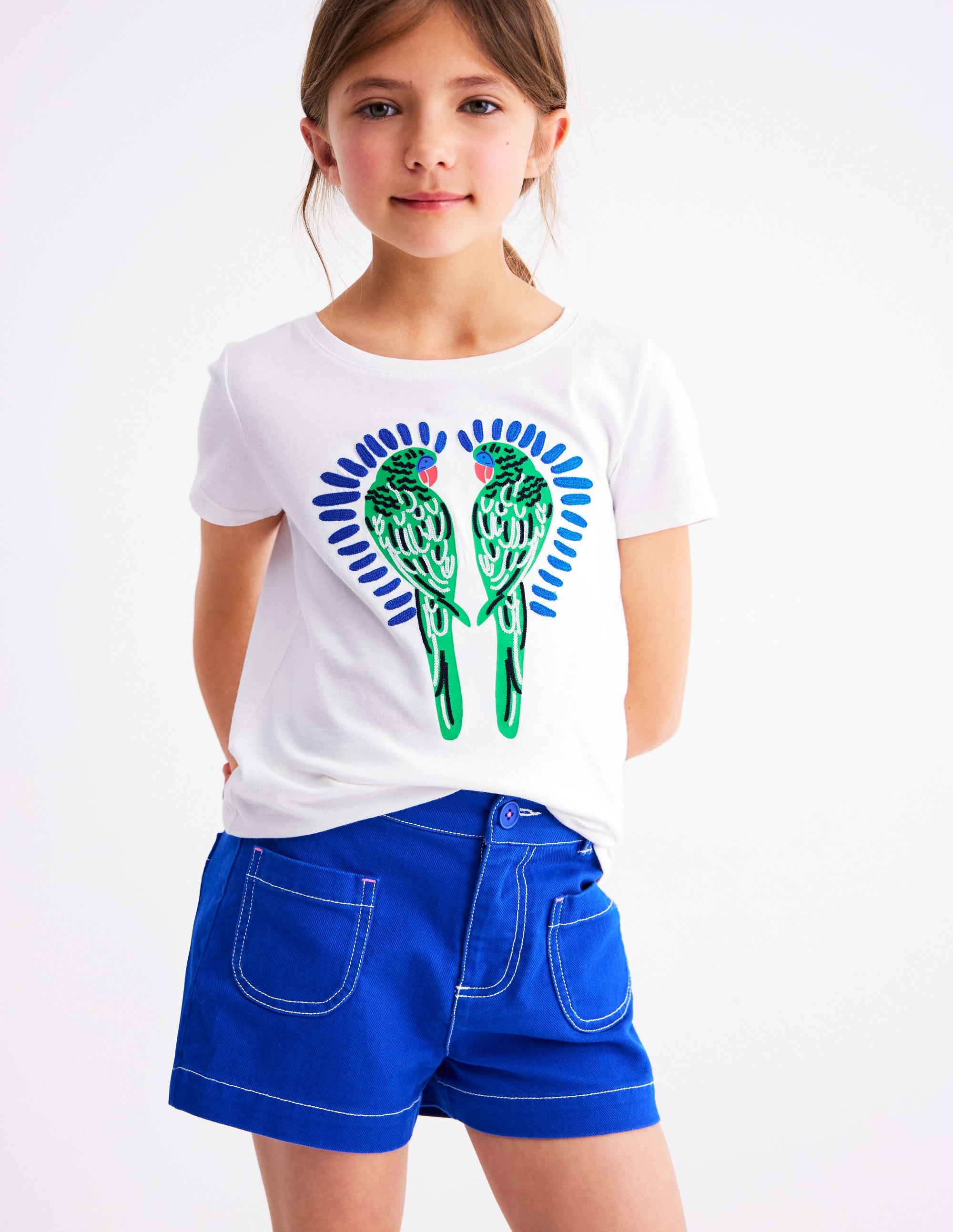 Bay Boucle T-Shirt-White Birds - Image 1