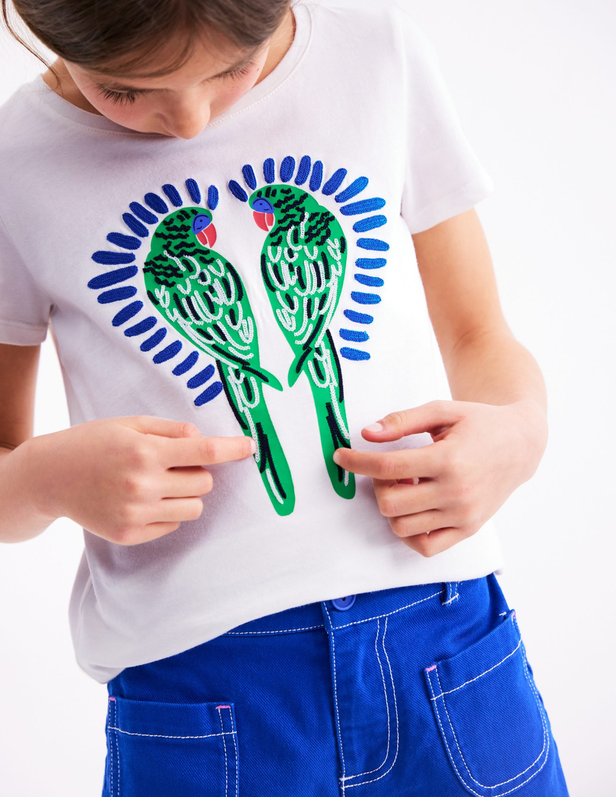 Bay Boucle T-Shirt-White Birds - Image 2