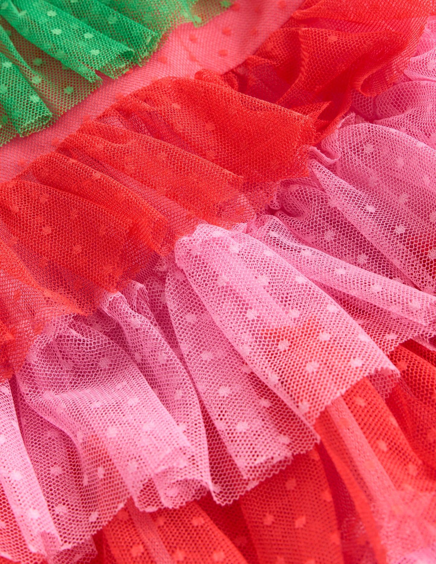 Strawberry Tulle Dress-Red/Pink