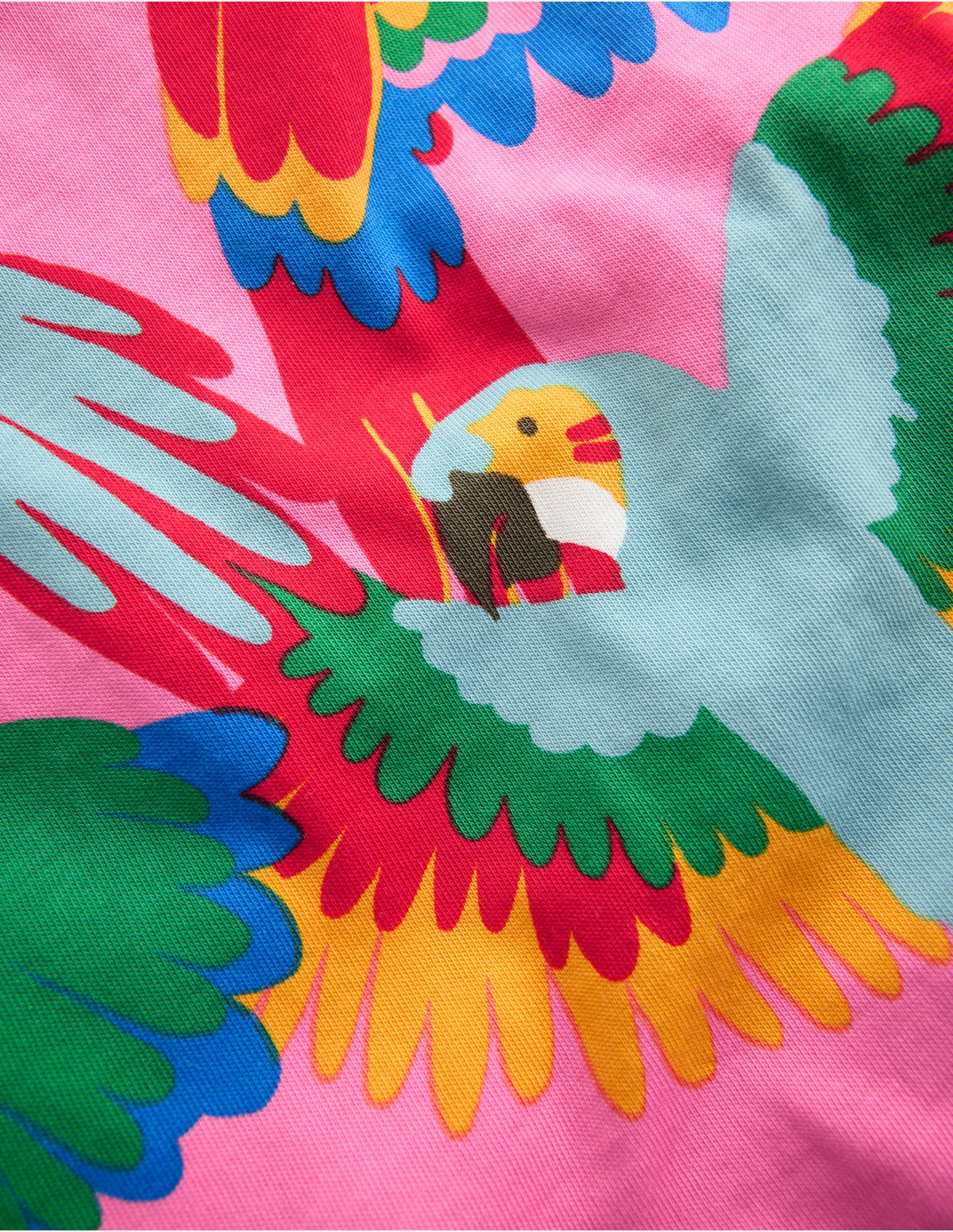 Frill Sleeve Printed Tee-Multi Rainbow Parrot - Image 3