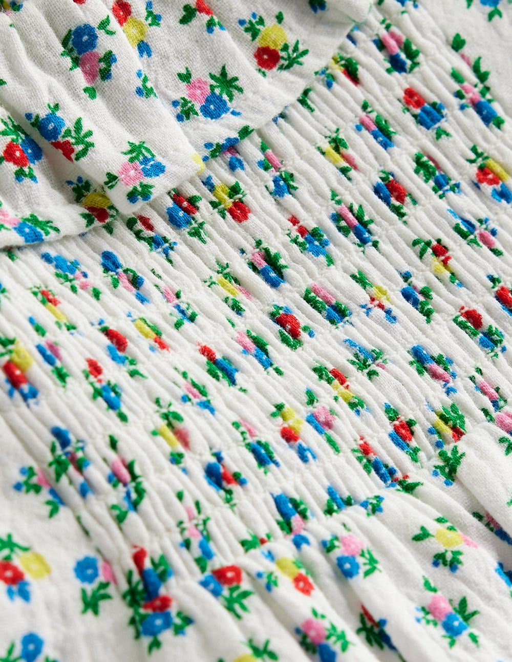 Double Cloth Printed Blouse-Soft Ivory Ditsy Floral-3