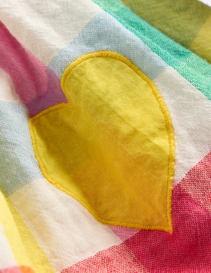 Double Cloth Printed Skirt-Multi Heart Check-3