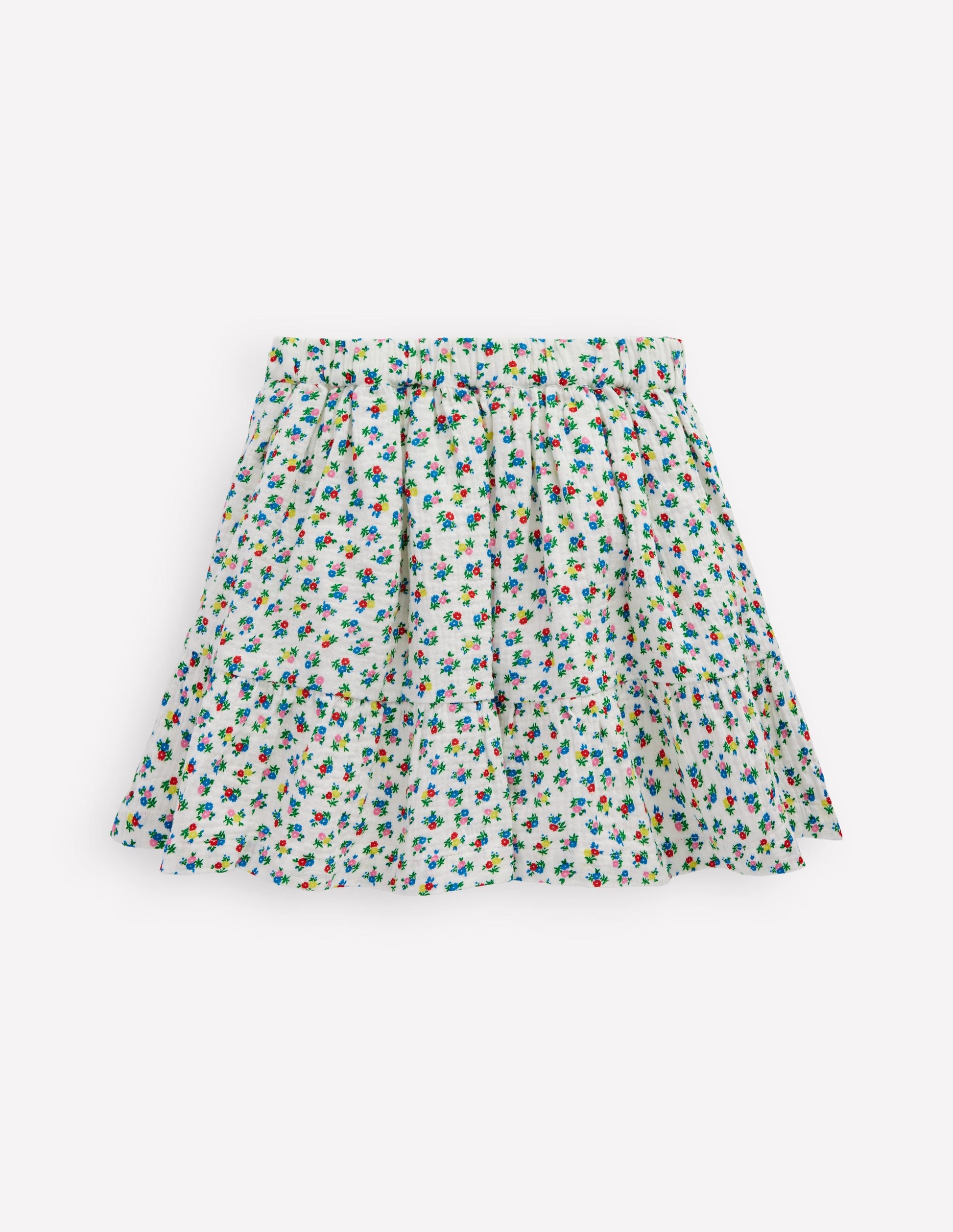 Double Cloth Printed Skirt-Soft Ivory Ditsy Floral-3