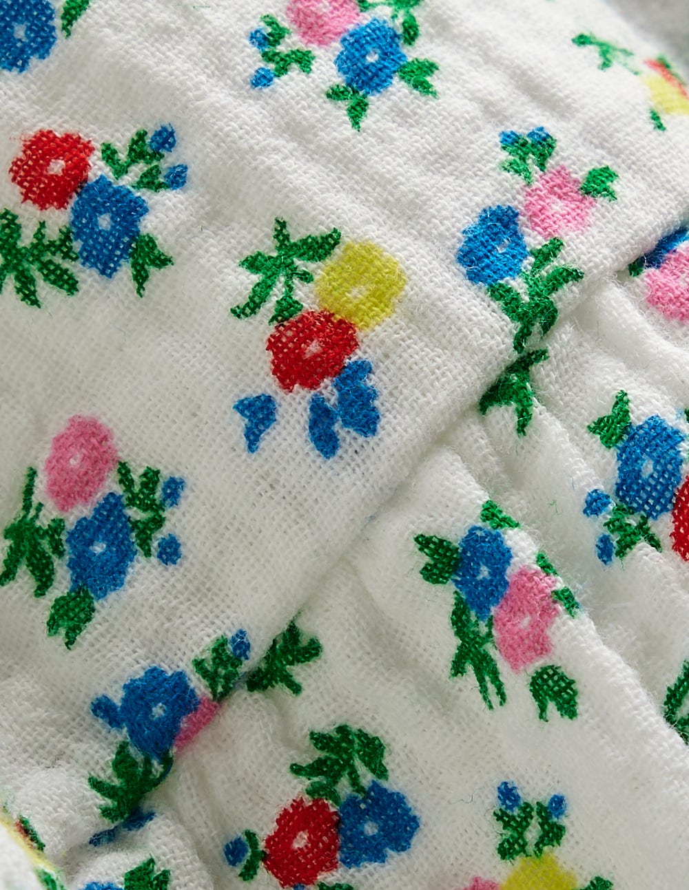 Double Cloth Printed Skirt-Soft Ivory Ditsy Floral-4