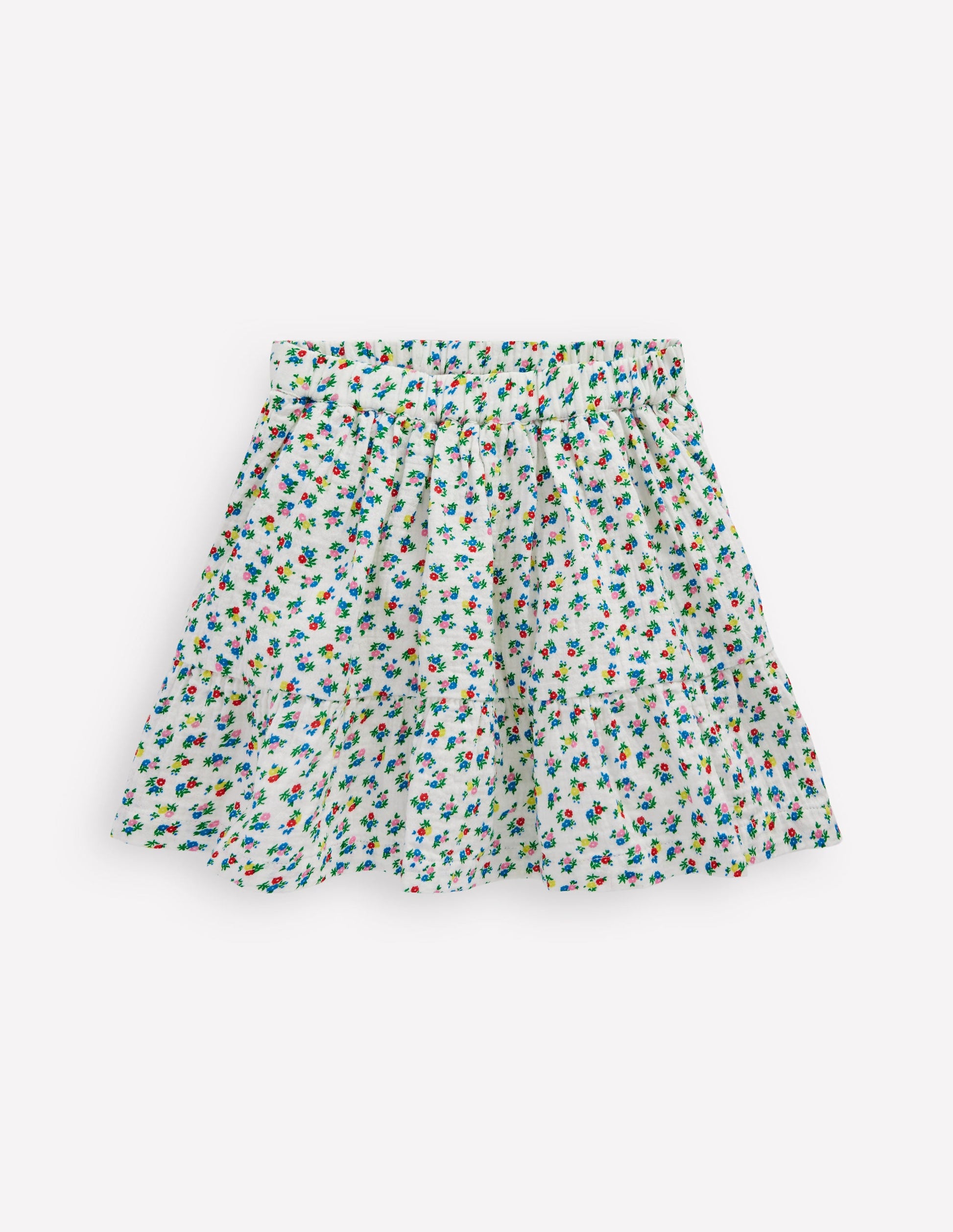 Double Cloth Printed Skirt-Soft Ivory Ditsy Floral-2
