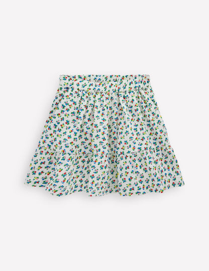 Double Cloth Printed Skirt-Soft Ivory Ditsy Floral-2