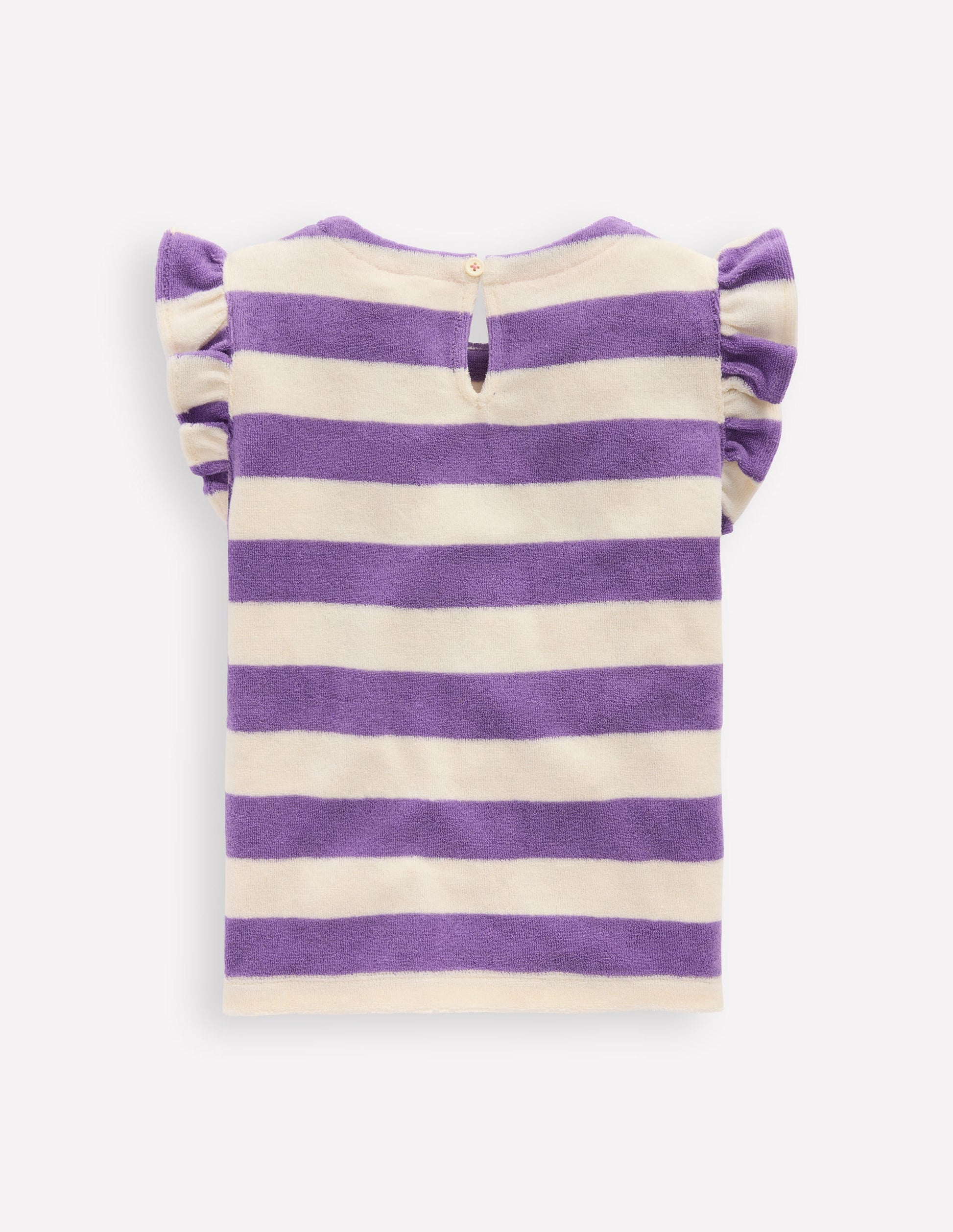 Relaxed Towelling Top-Soft Ivory/Aster Purple-3