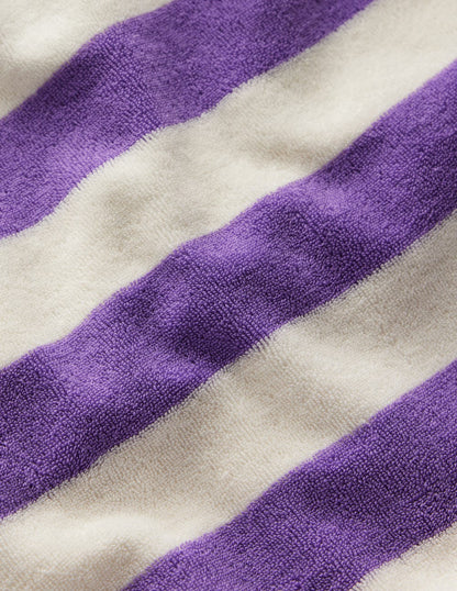 Relaxed Towelling Top-Soft Ivory/Aster Purple-4