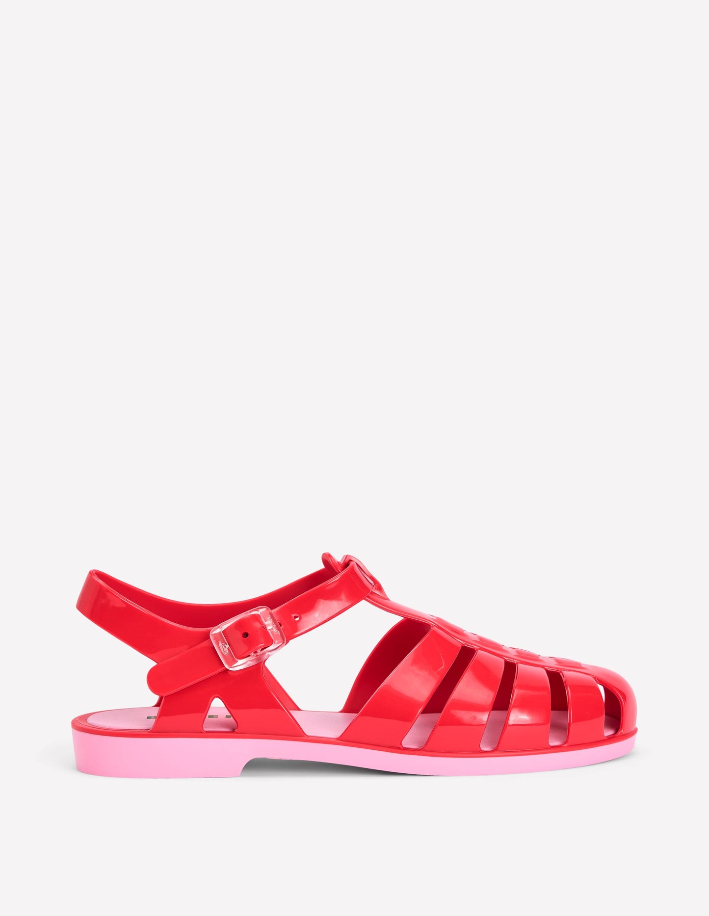 Jelly Shoe-Post Box Red/ Soft Pink