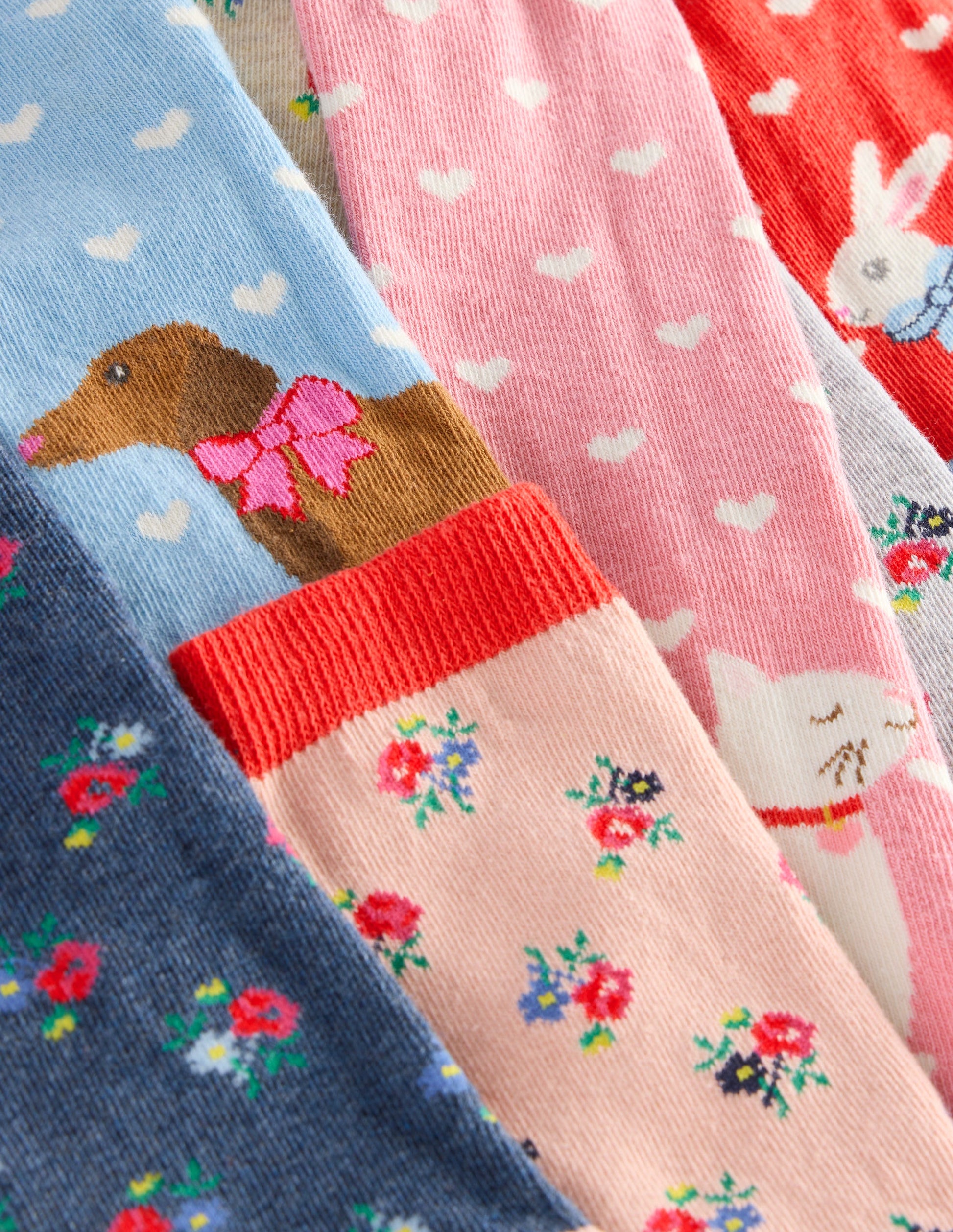 Socks 7 Pack-Valentines Animals-2