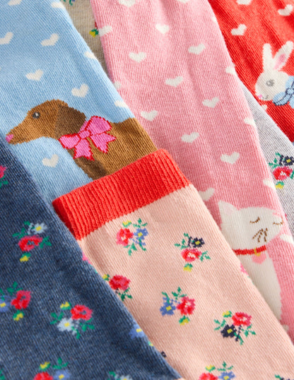 Socks 7 Pack-Valentines Animals-2