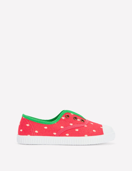 Laceless Canvas Pull-ons-Strawberry