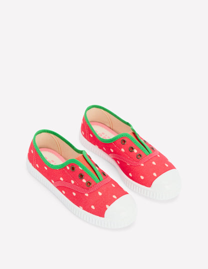 Laceless Canvas Pull-ons-Strawberry