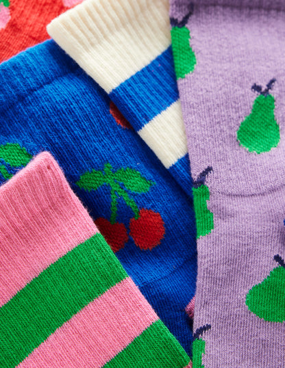 5-Pack Ribbed Socks-Fruit