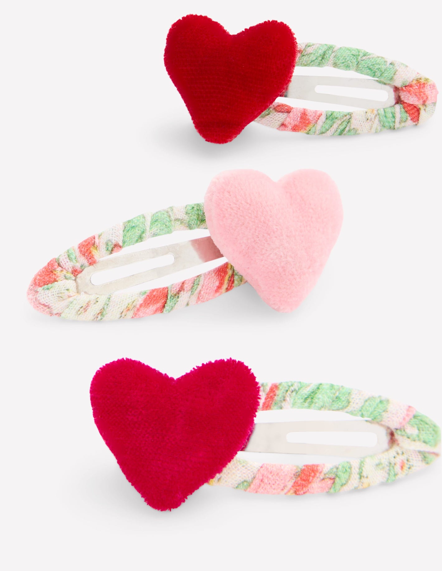 3 Pack Hair Clips-Hearts