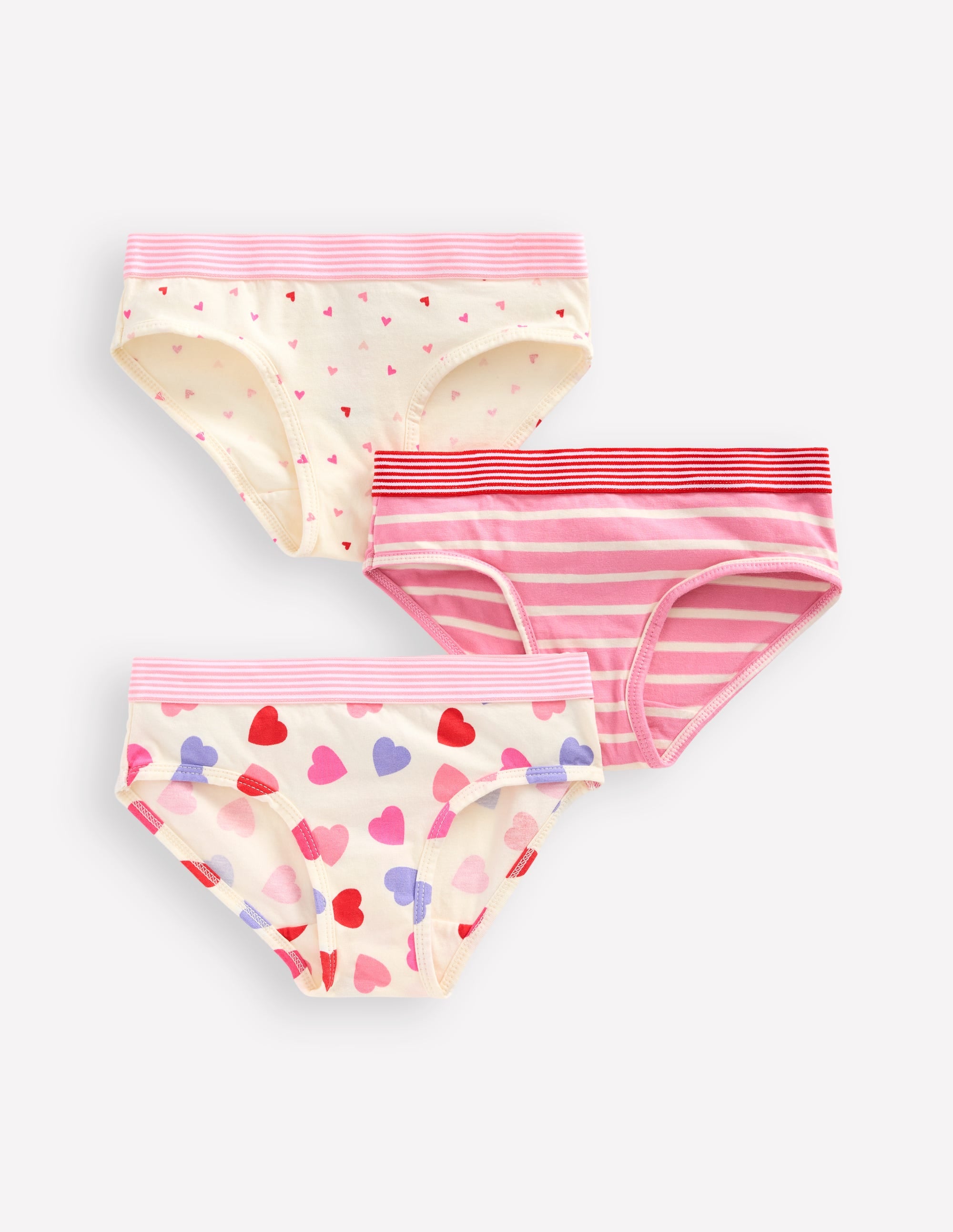 3-Pack Pants-Stripe/Heart/Plain - Image 1