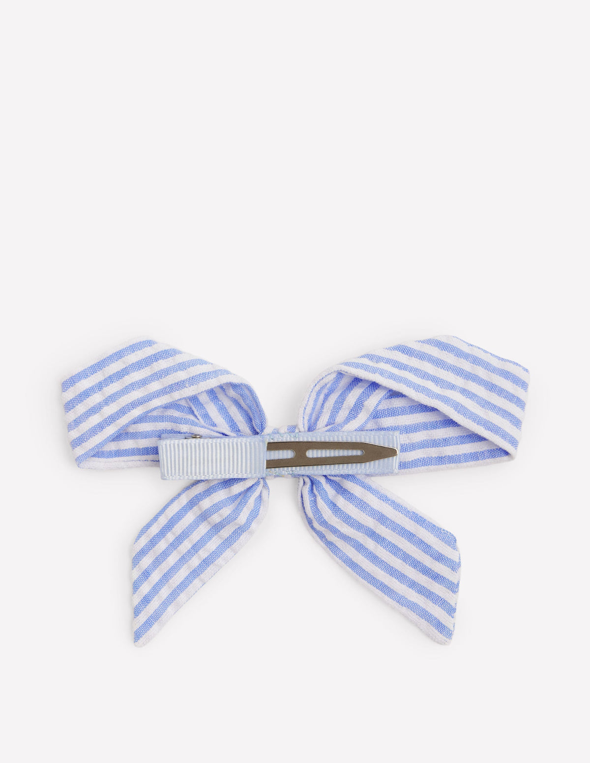 Striped Hair Bow-Blue Ticking - Image 2