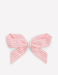 Striped Hair Bow-Pink Ticking