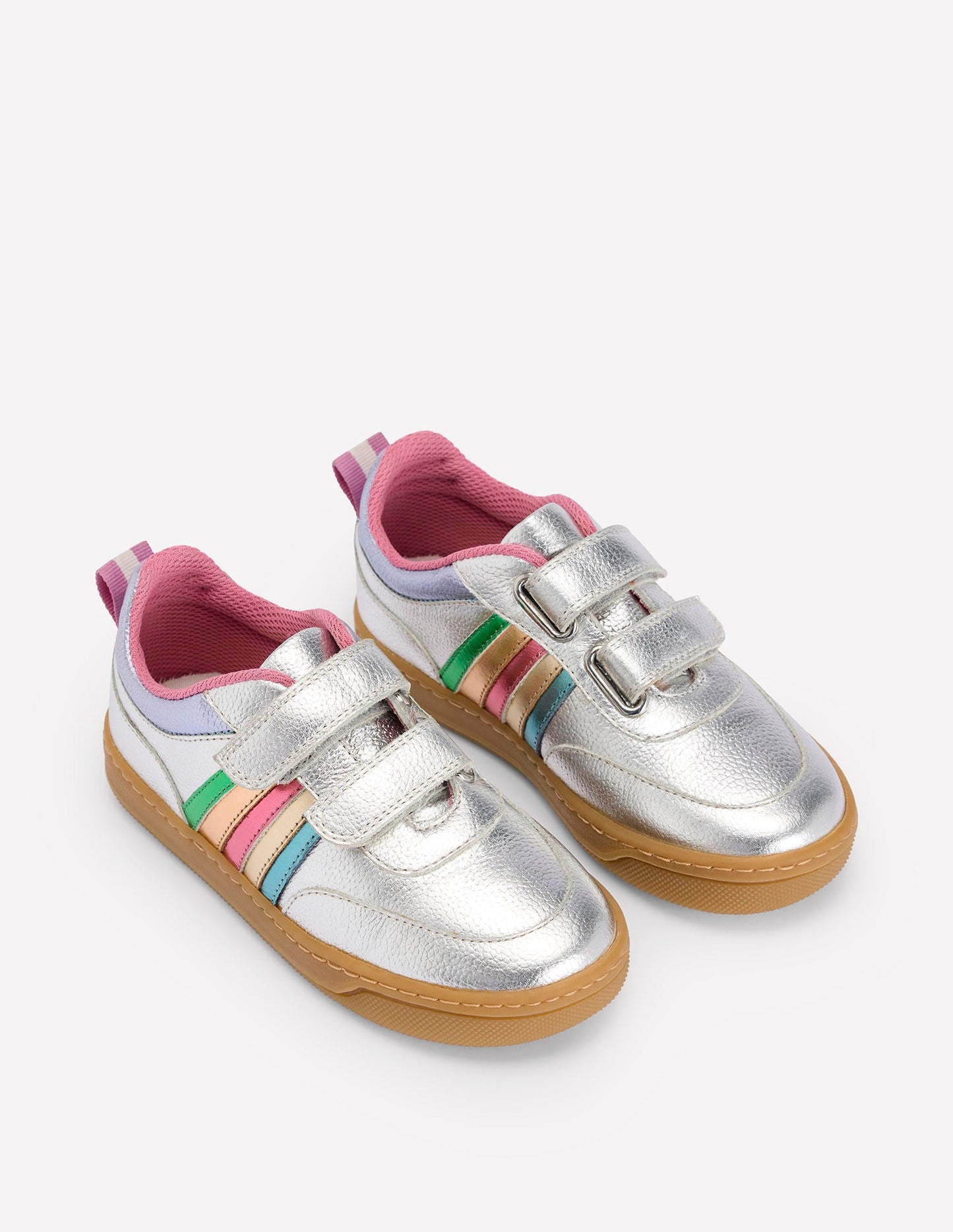 Colourblock Low Tops-Silver Metallic