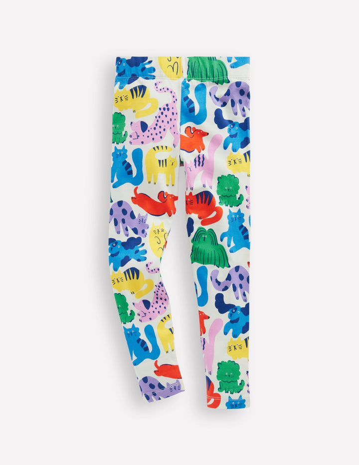 Everyday Fun Leggings-Multi Oatmeal Rainbow Pets