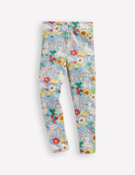 Fun Leggings-Blue Spring Meadow